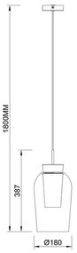 Pendul design modern Nora alb/ lemn
