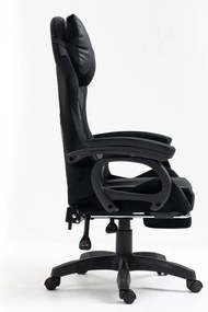 JAKS Scaun de gaming piele ecologică neagră Student