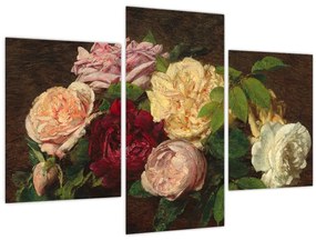 Tablou - Henri Fantin-Latour, Roses de Nice on a Table, reproducere (90x60 cm)