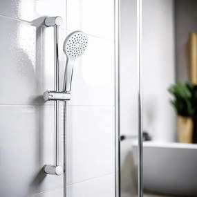 Set de duș argintiu din oțel inoxidabil 60 cm cu duș de mână, cu suport glisant No. 2 – Allstar
