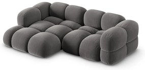 Colțar gri cu tapițerie din catifea (cu colț pe partea stângă/cu șezlong) Loretto – Cosmopolitan Design