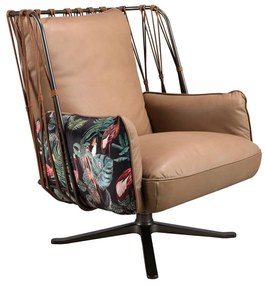 Fotoliu pivotant design LUX, Piele naturala, Tesatura Tropicala 5168