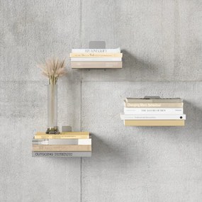 Rafturi argintii 3 buc. din metal 14 cm Conceal – Umbra