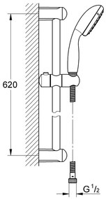 Set complet baterii baie Grohe Bauloop set dus bara (23335000,23341000,27853001)