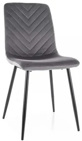 Scaun de bucătărie Freville Velvet, gri