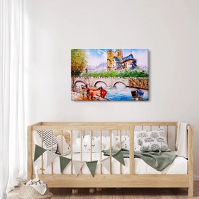 Tablou - Pictură în ulei a orașului (90x60 cm)