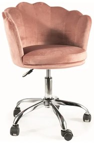 Scaun de birou Rose velvet roz