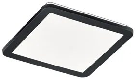 Plafoniera pătrată neagră 30 cm cu LED inclus, reglabil în 3 trepte IP44 - Lope