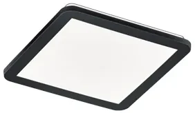 Plafoniera pătrată neagră 30 cm cu LED inclus, reglabil în 3 trepte IP44 - Lope