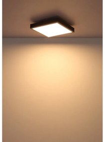Plafoniera LED aluminiu argintiu, MDF gri DORO 30x30cm