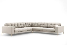 Coltar 6 locuri Bali tapitat/picioare gold – L256 x l256 x h75