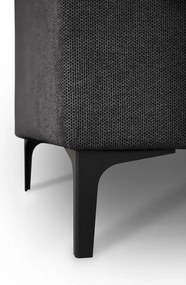 Colțar gri antracit cu tapițerie din chenille (cu colț pe partea dreaptă/în formă de ”L”) Fabian – Scandic