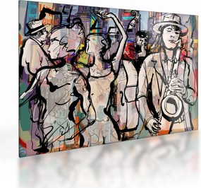 Tablou pe sticlă - Seara de jazz (70x50 cm)