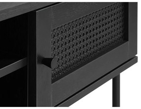 Masă TV neagră cu aspect de lemn de stejar 120x43 cm Pensacola – Unique Furniture