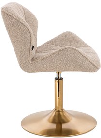 HR111N Scaun Latte Boucle cu Bază Aurie