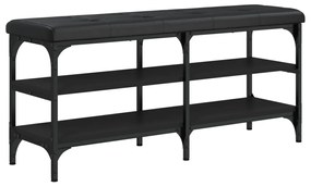 835162 vidaXL Bancă de pantofi, negru, 102x32x47 cm, lemn prelucrat