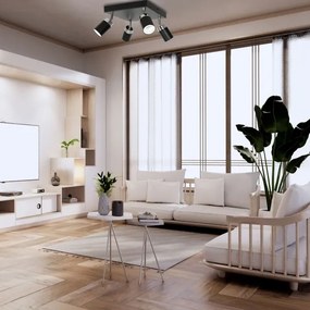 Spot RENO 4xGU10/60W/230V negru/crom