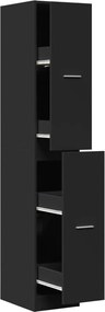 vidaXL Dulap de farmacie, negru, 30x41x174,5 cm, lemn prelucrat