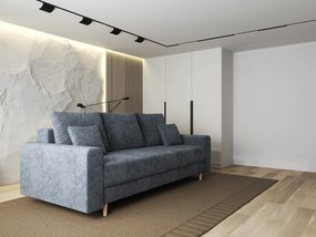 Canapea extensibilă dumonde cu ladă de depozitare si sezut confortabil din spuma high-density, Kronos Euphoria Grafit 210x100 cm