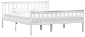 Cadru de pat, alb, 160 x 200 cm, lemn masiv de pin Alb, 160 x 200 cm