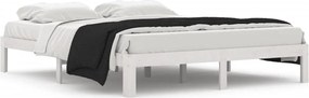 vidaXL Cadru de pat, alb, 160x200 cm, lemn masiv de pin