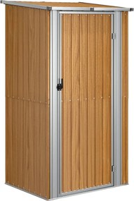 vidaXL Șopron de grădină, maro, 118,5x97x209,5 cm, oțel galvanizat