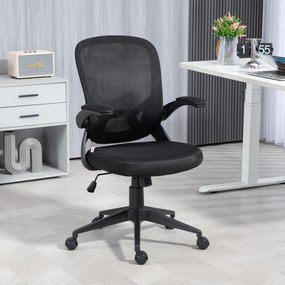 HOMCOM Scaun de Birou Ergonomic cu Înălțime Reglabilă, Scaun de Birou cu Balansoar și Țesătură Respirabilă, 59x58x96-106 cm, Negru | Aosom Romania