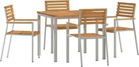 vidaXL Set de masă pentru grădină 5 pcs Maro Lemn Solid de Acacia