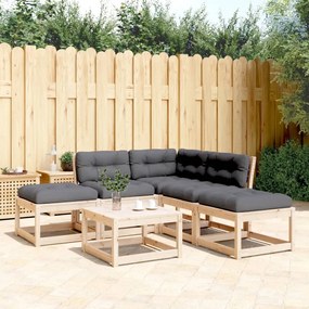 3216965 vidaXL Set canapele de grădină cu perne, 5 piese, lemn masiv de pin