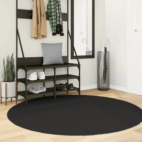 vidaXL Covor HUARTE, fir scurt, moale și lavabil, negru, Ø 160 cm