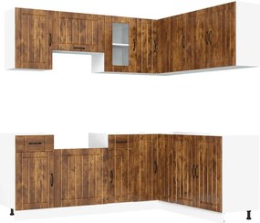 vidaXL Set dulap de bucătărie din 11 piese „Kalmar” stejar afumat Lemn