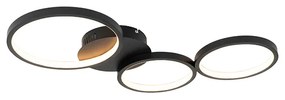 Plafoniera de design neagră incluzând LED cu dimmer în 3 trepte, 3 lumini - Pande