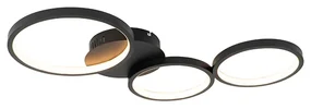 Plafoniera de design neagră incluzând LED cu dimmer în 3 trepte, 3 lumini - Pande