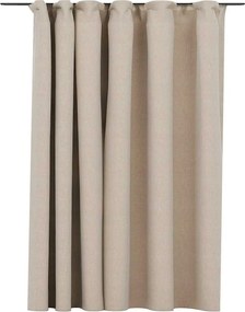 vidaXL Draperie opacă, aspect de in, bej, 290 x 245 cm, cu cârlige
