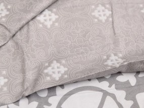 Lenjerie de pat din bumbac Culoare gri, INDICUS + fata de perna 40 x 50 cm gratuit