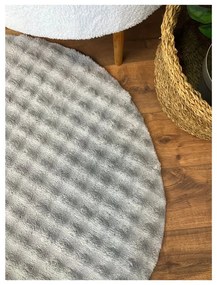 Covor gri lavabil rotund ø 120 cm Bubbly – Oyo Concept