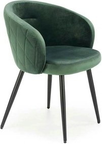 Scaun K430, verde/negru, stofa catifelata/metal, 61x54x77 cm