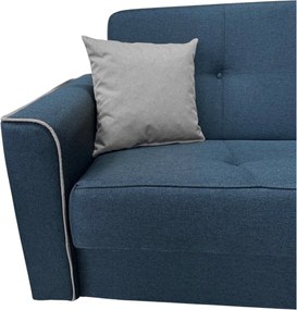 Canapea VERA extensibila, 3 locuri, lada de depozitare, stofa bleumarin + gri, 225x90x90 Bleumarin + Gri, Stofa