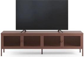 Comodă TV burgundy din metal 160x50x35 cm Fayna – Marckeric