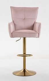 HR250W Scaun Catifea Roz Pudra Bază Aurie