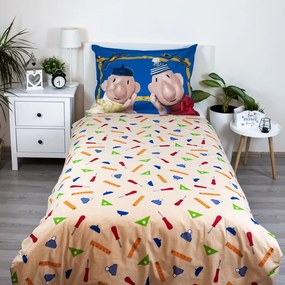 Lenjerie de pat pentru copii din bumbac pentru pat de o persoană 140x200 cm Pat a Mat – Jerry Fabrics