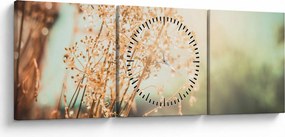 Tablou - Plante de luncă (cu ceas) (90x30 cm)