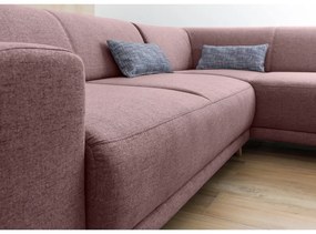 Colțar roz extensibil/cu spațiu de depozitare (cu colț pe partea dreaptă/în formă de ”L”) Classy Sophie – Miuform