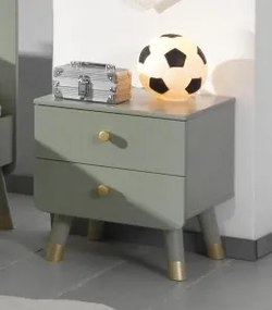 Noptieră pentru Copii, Verde Olive (Pin Masiv și MDF) – Billy – Vipack