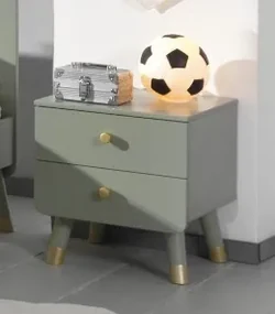 Noptieră pentru Copii, Verde Olive (Pin Masiv și MDF) – Billy – Vipack