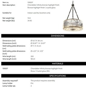 Lustra, Candelabru LUX diam.53cm, Infinity 109207 HZ