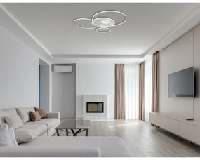 Lustra LED aplicata cu telecomanda INVERTINA argintiu