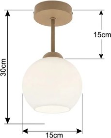 BRILAGI - plafonieră LED aplicată RETRO GLASS 1xE27/60W/230V Ø 15 cm bej/alb