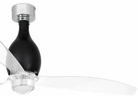 Lustra cu Ventilator si telecomanda MINI ETERFAN M negru/transparent