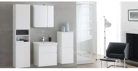 Set mobilier suspendat si lavoar Kolpasan, Oxana, 80 cm, alb